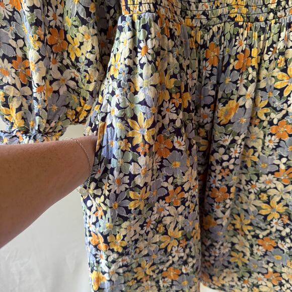 American Eagle Women’s Floral Off Shoulder A Line Mini Dress Size XS Boho Gypsy - Picture 8 of 11